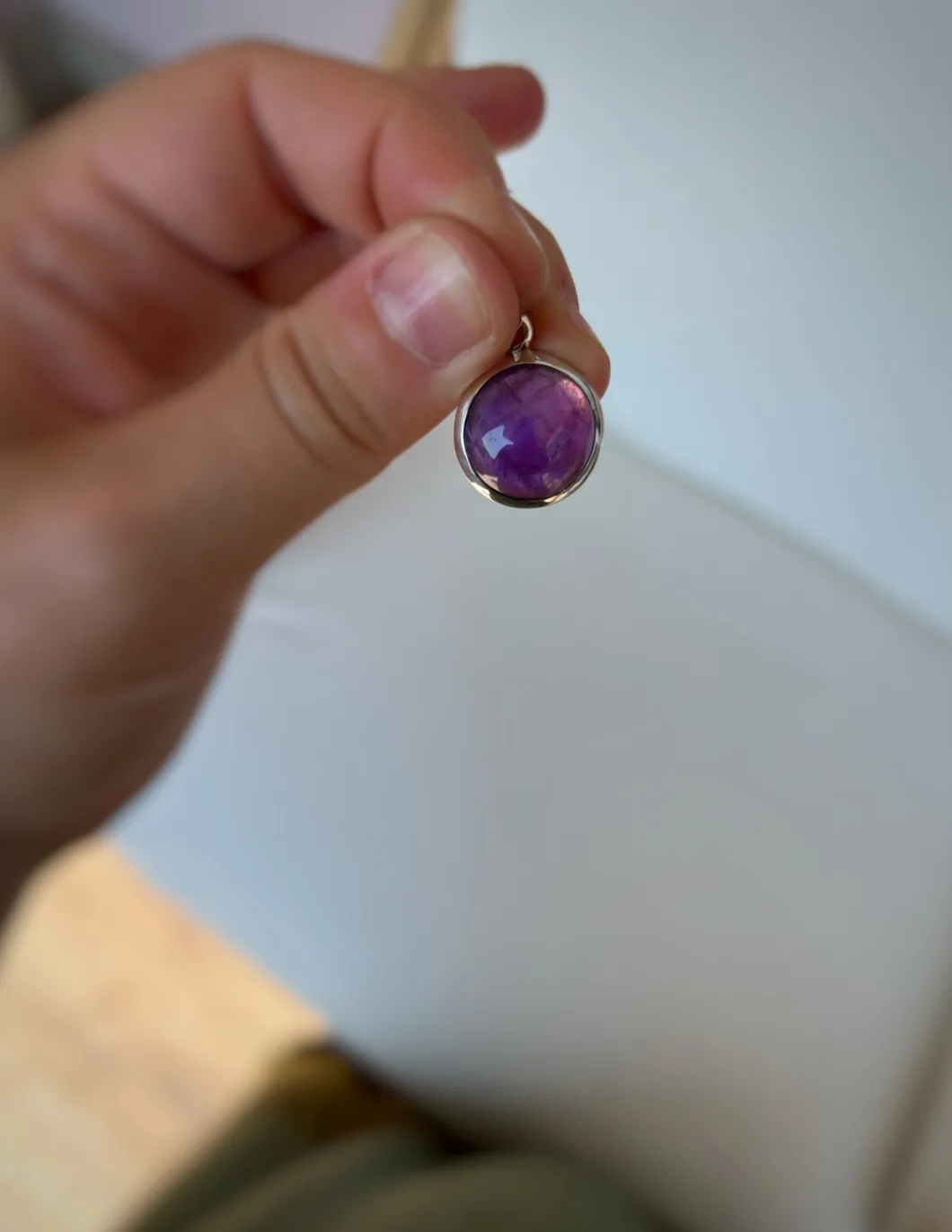 Medaglione Tondo Ametista 1.8 cm