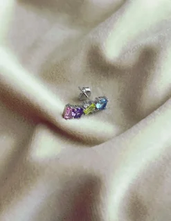 Monorecchino a Lobo Riviera Multicolor Day COLORE ARGENTO Bianco LATO MONORECCHINO DESTRA