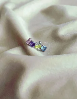 Monorecchino a Lobo Riviera Multicolor Day COLORE ARGENTO Bianco LATO MONORECCHINO DESTRA