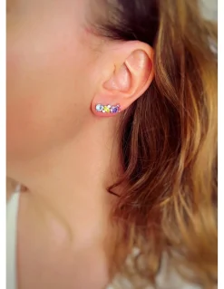 Monorecchino a Lobo Riviera Multicolor Day COLORE ARGENTO Bianco LATO MONORECCHINO DESTRA