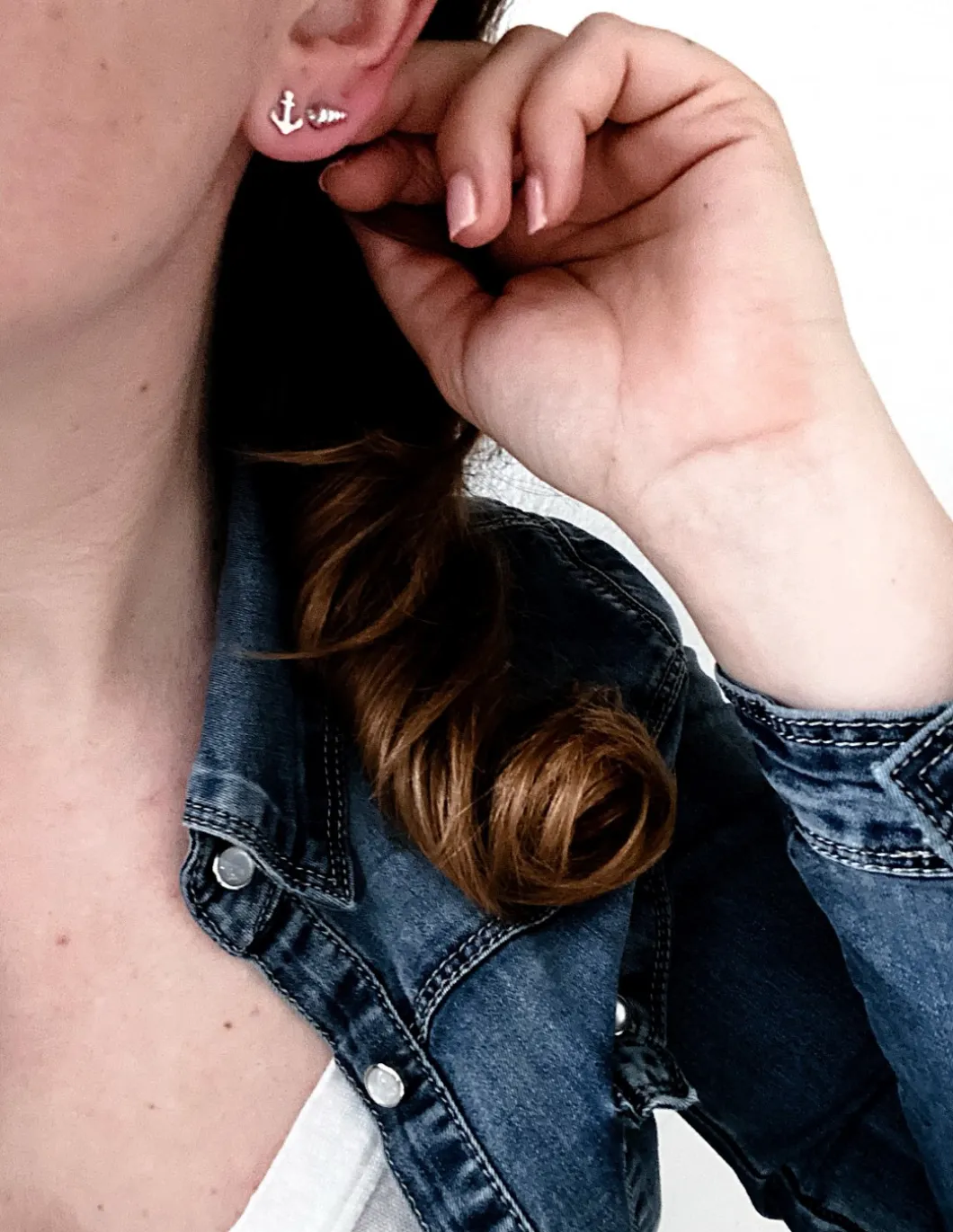 Monorecchino Ancora COLORE ARGENTO Rosè