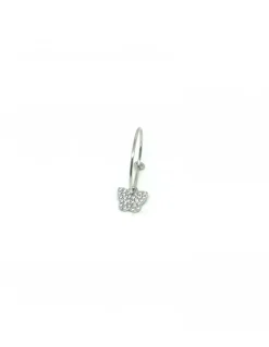 Monorecchino Cerchietto Farfalla di Zirconi COLORE ARGENTO Bianco COLORE ZIRCONI zirconi bianchi