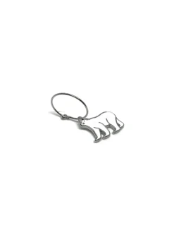 Monorecchino Cerchietto Orso Polare COLORE ARGENTO Bianco