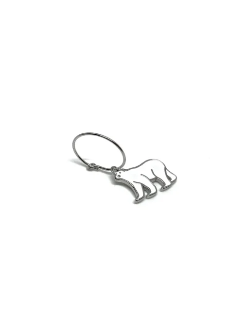 Monorecchino Cerchietto Orso Polare COLORE ARGENTO Bianco