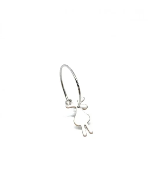 Monorecchino Cerchietto Renna Bianca COLORE ARGENTO Bianco