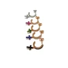 Monorecchino Croce Pendente di Zirconi COLORE ARGENTO Rosè COLORE ZIRCONI zirconi bianchi