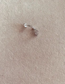 Monorecchino Margherita Pendente di Zirconi COLORE ARGENTO Bianco