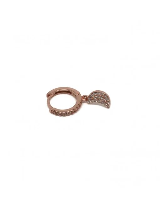 Monorecchino Scattino Moon COLORE ARGENTO Rosè COLORE ZIRCONI zirconi bianchi