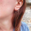 Monorecchino Torchon Grande con Cuore Pendente COLORE ARGENTO Rosè COLORE ZIRCONI zirconi bianchi