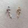 Orecchini Asimmetrici Lampo COLORE ARGENTO Dorato