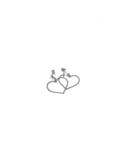 Orecchini con Pendente a Filo COLORE ARGENTO Bianco SOGGETTO cuore