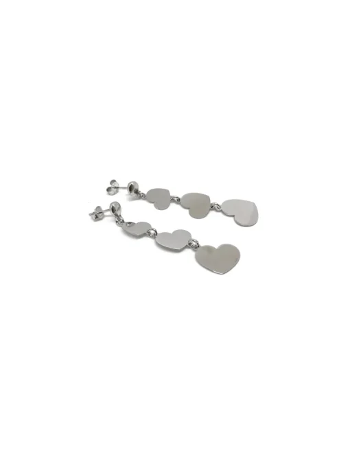 Orecchini Cuori Pendenti COLORE ARGENTO Bianco