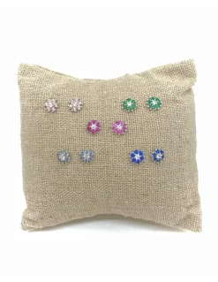 Orecchini Ortensia di Zirconi COLORE ARGENTO Bianco COLORE ZIRCONI zirconi verdi