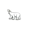 Soggetto Orso Polare Smaltato COLORE ARGENTO Bianco